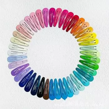 50 шт. Заколки-клипсы с защелкой, глянцевые, конфетных цветов, 5 см/2 дюйма, металлические, нескользящие, аксессуары для волос для маленьких девочек, заколки