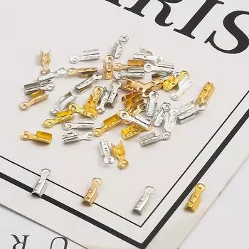 50 шт., зажимы для шнура, застежки, ленты, обжимная пряжка, ювелирные изделия, аксессуары «сделай сам» 8x3mm