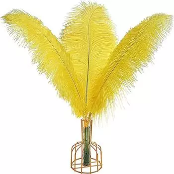 50 шт. желтые страусиные перья, украшения, ваза и аксессуары для стола, центральная часть, материалы для вязания мух своими руками, карнавальные ремесла M жёлтый