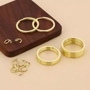 50 шт. Золотые металлические брелки для ключей, полированные, универсальные плоские брелки для ключей 3cm