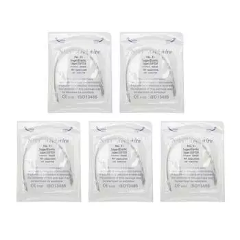 50 шт., зубы, никель, титан, квадрат, эластичность, металл, 0,016 х 0,016 дюйма, верхние зубы Upper Teeth