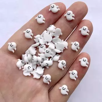 50 штук белого призрака смолы скрапбукинг DIY праздничные украшения аксессуары нейл-арт украшения белый