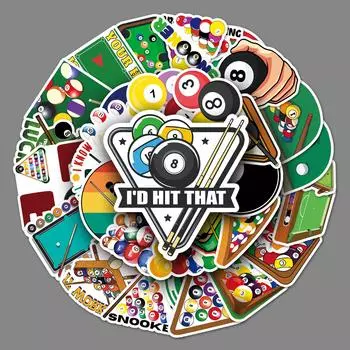 50 штук граффити для настольного тенниса, персонализированный мультяшный спортивный креативный чехол для телефона «сделай сам», наклейка на чемодан, водонепроницаемый