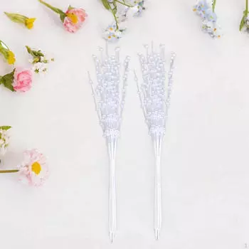 50 штук искусственных блестящих ягодных стеблей, украшенных бисером, веток для тематического парка свадебного отдыха