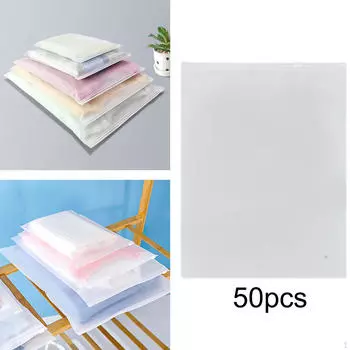 50 штук матовых сумок на молнии, упаковка для одежды, многоразовая закрывающаяся застежка-слайдер 20cmx30cm