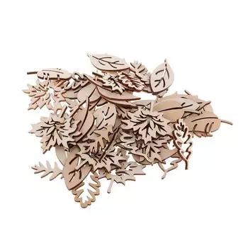 50 штук натуральных деревянных листьев в форме листьев для поделок своими руками 3-4.4cm