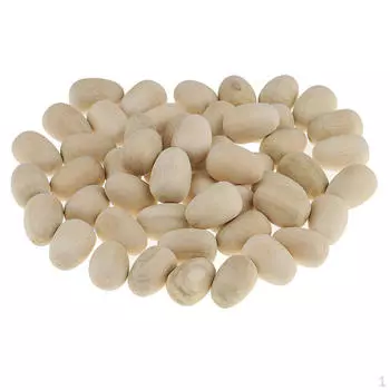 50 штук неокрашенных деревянных яиц размером 16x12 мм. Для Пасхи, поделок и выставок сделайте пасхальные яйца,