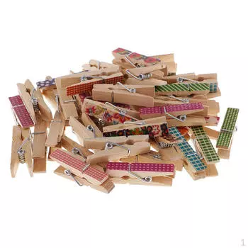 50 штук разноцветных мини-колышек с рождественским рисунком, фото