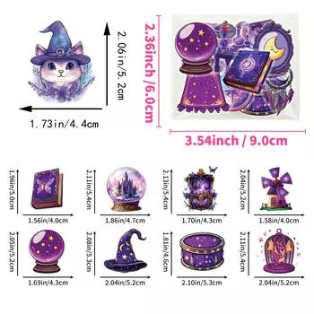 50 штук Серия «Магическое зелье» Прозрачные Водонепроницаемые Декоративные ПЭТ-наклейки Высокая Ценность Неповторяющиеся Волшебные Наклейки Мечты