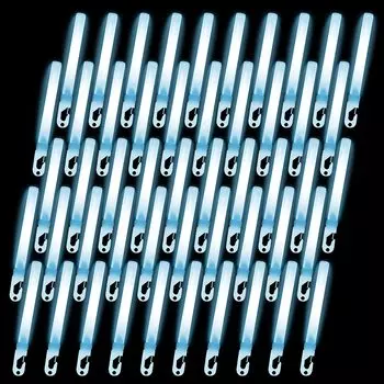50 штук синих Lumica больших вспышек оптом для коммерческого использования концертов живых мероприятий фонариков-ручек химических ламп фестивалей летних каникул (Обычный тип) синий