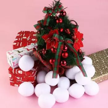 50 штук в упаковке, рождественские поддельные снежки, 3 дюйма, искусственные снежки, игрушка для рождественской зимней игры в снежки на открытом воздухе и семейной игры в метание снега 50pcs