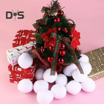 50 штук в упаковке, рождественские поддельные снежки, 3 дюйма, искусственные снежки, игрушка для рождественской зимней игры в снежки на открытом воздухе и семейной игры в метание снега 50pcs