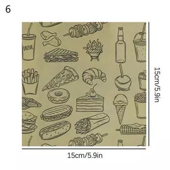50 штук впитывающей бумаги, сэндвичи, гамбургеры, картофель фри, обертки для жареной еды, коврики для тарелок, вощеная бумага и бумага для выпечки