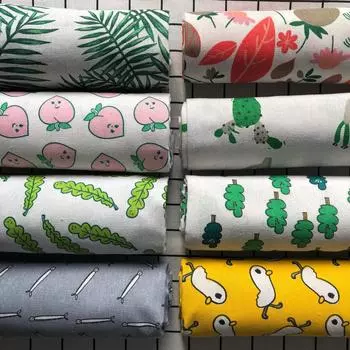 50 см * 150 см экологически чистая ткань из смеси хлопка и льна с принтом для поделок своими руками Peach