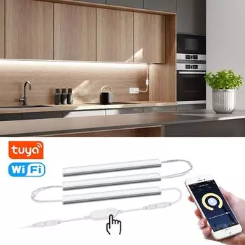 50 СМ Алюминиевая Светодиодная Лента Трубка Tuya Умный Ночник DC12V 2835SMD Светодиодный Бар Свет WIFI Светодиодная Лампа Адаптер ЕС Современная Настольная Лампа Для Спальни 1PCS EU Plug белый