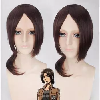 50 см Аниме Атака Титанов Имир Коричневый парик Косплей Костюм Термостойкие синтетические волосы Мужчины Женщины Косплей Парики 50cm коричневый