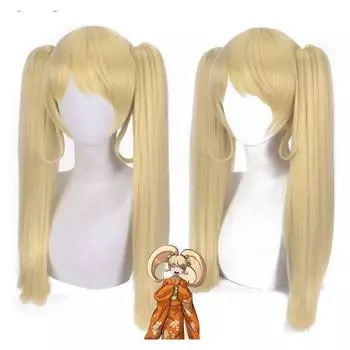 50 см аниме Danganronpa Saionji Hiyoko блондинка с хвостиками парик косплей костюм Dangan Ronpa термостойкие синтетические волосы женские парики 50cm жёлтый