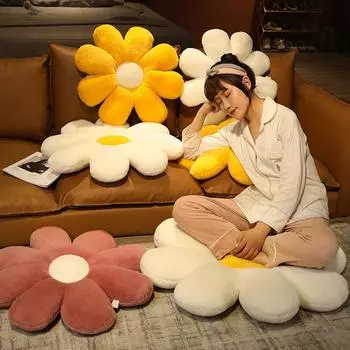 50 см красочная плюшевая подушка с лепестками, мягкая подушка в виде цветка ромашки, офисная подушка для стула, дивана, украшение для дома, подарки 50cm