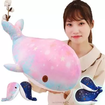 50 см милый нарвал плюшевый радуга звездное небо мягкая кукла мягкие игрушки кукла рыба игрушки подарок на день рождения для мальчиков девочек декор 40x25x20cm розовый