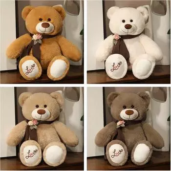 50 см милый шарф плюшевый мишка кукла чучело животное медведь плюшевые игрушки для детей девочек день рождения подарок ребенку любители высокое качество 50cm