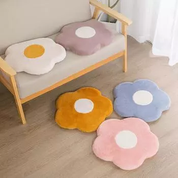 50 см мягкая красочная подушка с цветами для украшения комнаты для девочек Подушка-подсолнух для эркера Подушка для сиденья в спальню с розовым цветком 50cmX50cm темно-розовый