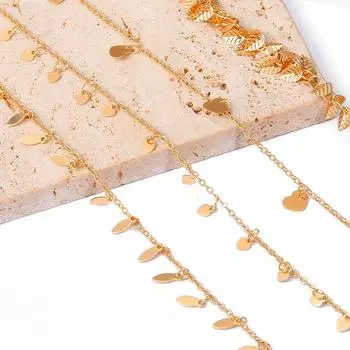 50 см/пакет медная цепочка ручной работы для ювелирных изделий ручной работы DIY 50CM золотой