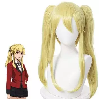 50 см парики для косплея, костюмы аниме Kakegurui Mary Saotome Meari, светлые волосы с хвостиком, термостойкие парики для косплея 50CM бежевый