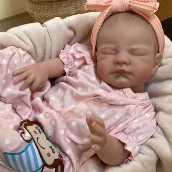 50 см спящая малышка из мягкой ткани, виниловые конечности, ручная роспись, кукла реборн