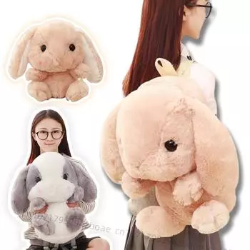 50 см супер мягкий длинношерстный кролик плюшевый рюкзак высокое качество имитация кролика школьный рюкзак кукла рождественский подарок для девочек about 50cm