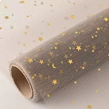 50 см X 5 ярдов/рулон, Мягкая кружевная сетчатая оберточная бумага со звездой и луной, цветочный букет, принадлежности для флористов, декор для самостоятельного изготовления, Подарочная упаковка на День святого Валентина Other серый
