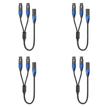 50 см XLR-разветвитель, 1 XLR-папа на 2 XLR-мама, XLR-разветвитель Y-кабель (МФФ)
