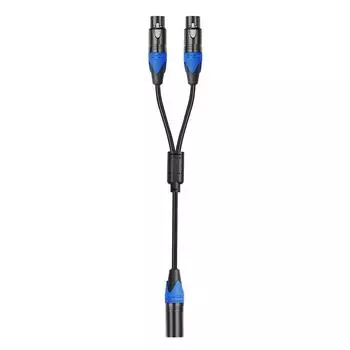 50 см XLR-разветвитель, 1 XLR-папа на 2 XLR-мама, XLR-разветвитель Y-кабель (МФФ)