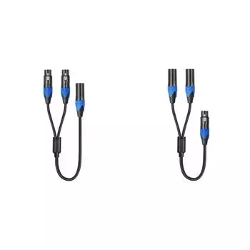 50 см XLR-разветвитель, 1 XLR-папа на 2 XLR-мама, XLR-разветвитель Y-кабель (МФФ)