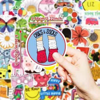 50 Small Ears Butterfly Stickers With Open Tips Easy Tear Kids Cartoon Graffiti Decorative Stickers