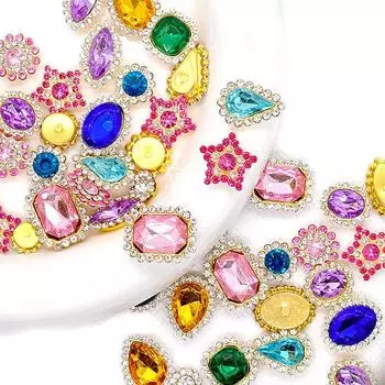 50 смешанных дрелей в виде подсолнуха, двухслойных цветочных страз, стразы, ручная швейная дрель, хрустальная пряжка, головной убор своими руками, материалы для ручной работы 50 pcs