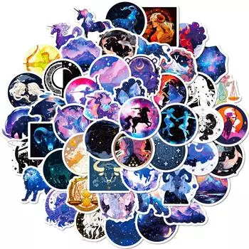 50 Созвездий Небо Наклейки Звездное Небо Лунный Свет Созвездия Наклейки для Ручного Счета Наклейки