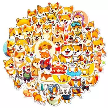 50 стикеров Дайчай Даймэн Сиба-ину Милые мультяшные граффити-стикеры Дайчай Ежедневные креативные граффити