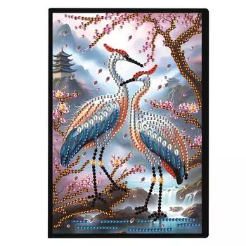 50 страниц A5 Алмазная книга для рисования Попугай Петух Корова Рыба Журавль DIY Блокнот для рисования алмазами особой формы Блокнот для алмазного искусства WXB232