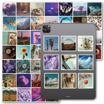 50 Summer Small Clear Scenery Pictures Graffiti Creative Stickers Diy Luggage Car Decoration Stickers