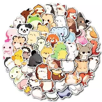 50 Супер Милых Q Версия Палочка Фигурка Маленькое Животное Граффити Наклейка Декоративный Подарок Чемодан Наклейка на Водяной Стакан