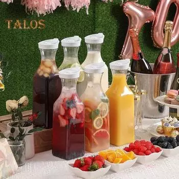 50 унций графин для сока с крышками герметичный кувшин для напитков для хранения в холодильнике легко наливаемый контейнер для молока бутылки для напитков для бара морозильника Sets
