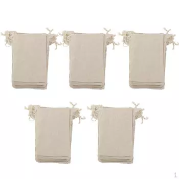 50 упаковок хлопковых муслиновых сумок с завязками, подарочные мешочки для ювелирных изделий для свадебной вечеринки и DIY