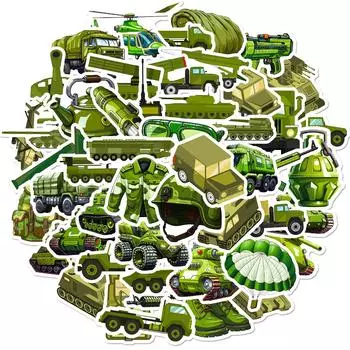 50 Военный танк Персонализированный Сделай сам Водяной стакан Блокнот Наклейка на чемодан Водонепроницаемая наклейка