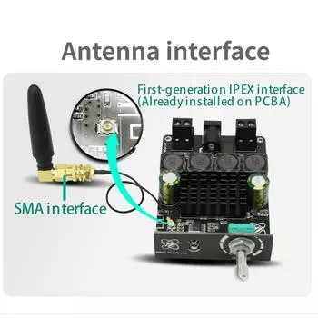 50 Вт + 50 Вт BT 5.1, беспроводной усилитель мощности звука, портативный усилитель звука, динамик, усилитель для автомобиля и дома чёрный