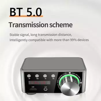 50 Вт + 50 Вт CS8673E Bluetooth 5.0 цифровой аудио усилитель мощности 2.0 канала класса D AUX TF домашний кинотеатр HiFi стерео мини усилитель темно-коричневого