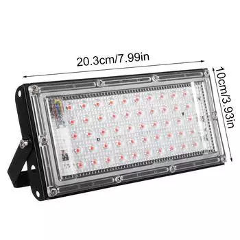 50 Вт Светодиодная лампа для выращивания растений Фитолампа Полный спектр для теплицы Гидропонные растения Лампа для выращивания Стоящая для рассады S