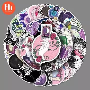 50 волшебная ведьма персонализированные граффити мультфильм трансграничная оригинальная портативная учетная запись DIY чехол для телефона наклейка на багаж водонепроницаемая