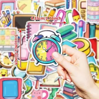 50 высококачественных неповторяющихся канцелярских граффити, нарисованных вручную, водонепроницаемых наклеек, декоративная наклейка на коробку для канцелярских принадлежностей