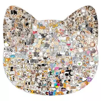 50 забавных наклеек с кошками, наклейки для справочника, блокнота, ноутбука, бампера автомобиля, скейтборда, бутылки с водой, компьютера, мобильного телефона, мультфильмов, наклеек на автомобиль TQ50-0237