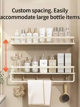 50CM-60CM Алюминиевая полка для ванной комнаты Полка для шампуня Держатель для хранения Кухонный органайзер Настенная полка